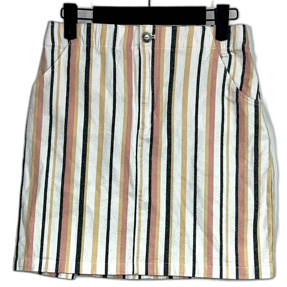 Hollister Ultra High-Rise Elastic Waist Multicolor Striped Skirt Size Small Prep